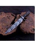 Handmade Damascus steel Feather Pattern Bowie Knife