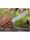 DAMASCUS HUNTING KNIFE, Bowie knife, Engraved knife, Personalized Gift for Him, Survival knifeBy Mortal Blades
