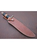 15'' Custom Handmade Damascus Steel Bowie Hunting Knife By Mortal Blades