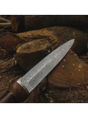 Handmade Rose Wood Toothpick Dagger Damascus Steel Blade,