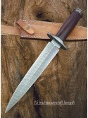 15'' Custom Handmade Damascus Steel Dagger Knife With Rose Wood Handle By Mortal Blades