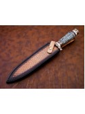 Custom Handmade Damascus Steel Hunting Knife Antler-Stag Handle 