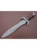 15'' Custom Handmade Damascus Steel Dagger Knife With Rose Wood Handle By Mortal Blades