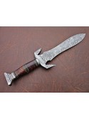 15'' Custom Handmade Damascus Steel Dagger Knife With Rose Wood Handle By Mortal Blades