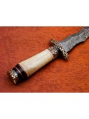 15'' Custom Handmade Damascus Steel Dagger Knife With Camel Bone Handle By Mortal Blades