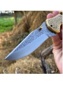 Prestigious Handmade Engraved Pocket Knife - D2 Steel Engraved Blade