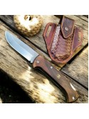 Custom Engraved Folding Pocket Knife – N690 Steel Blade, Walnut Handle 