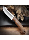 Handmade D2 Steel Gut Hook Knife – Full Tang Fixed Blade With Wood Handle