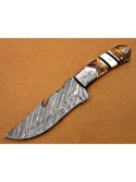 Damascus Gut Hook Hunting Knife