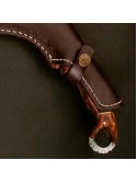 Custom Handmade Damascus Steel Karambit Hunting Knife With Leather Sheath 