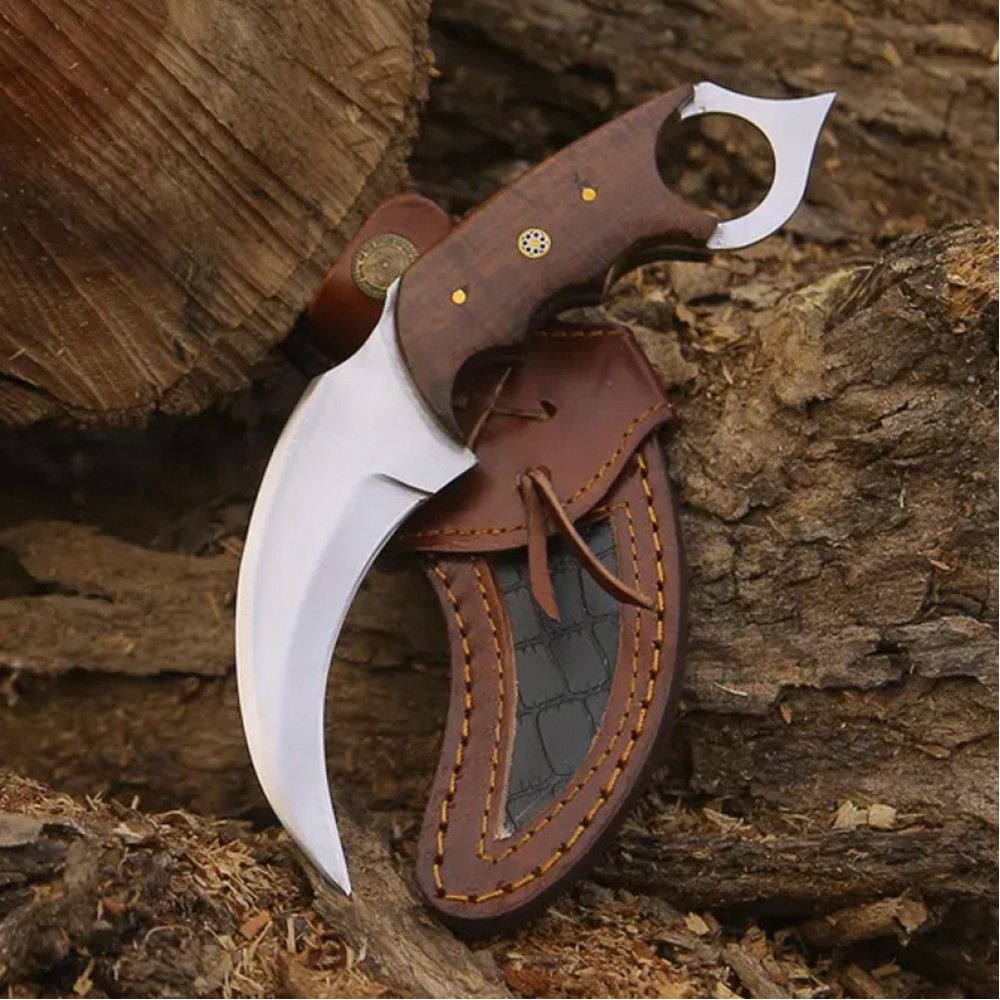 Handmade D2 Karambit Knife with Sheath Tactical Claw Knife