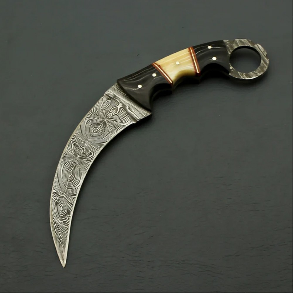 custom  Handmade Damascus Steel Karambit Knife