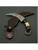 custom  Handmade Damascus Steel Karambit Knife