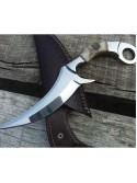 2 tool steel mirror polished karambit knife sheep horn