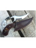 2 tool steel mirror polished karambit knife sheep horn