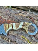 Handmade Damascus Steel Fixed Blade Karambit Knives