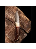 6” Hand Made Damascus Steel Pocket Knife With Engraved & Patterned, Wooden & Steel Handle