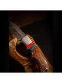 6.5” Handmade Damascus Steel Pocket Knife - Foldable Design With Cocobolo Wood Handle