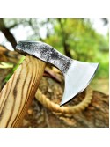 Custom Gift Forged Carbon Steel Viking axe with Olive wood shaft, Viking Bearded Camping Axe,