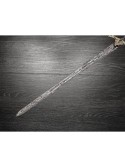 Handmade Damascus Steel Templar Sword – Hand Forged Sword with Leather Sheath