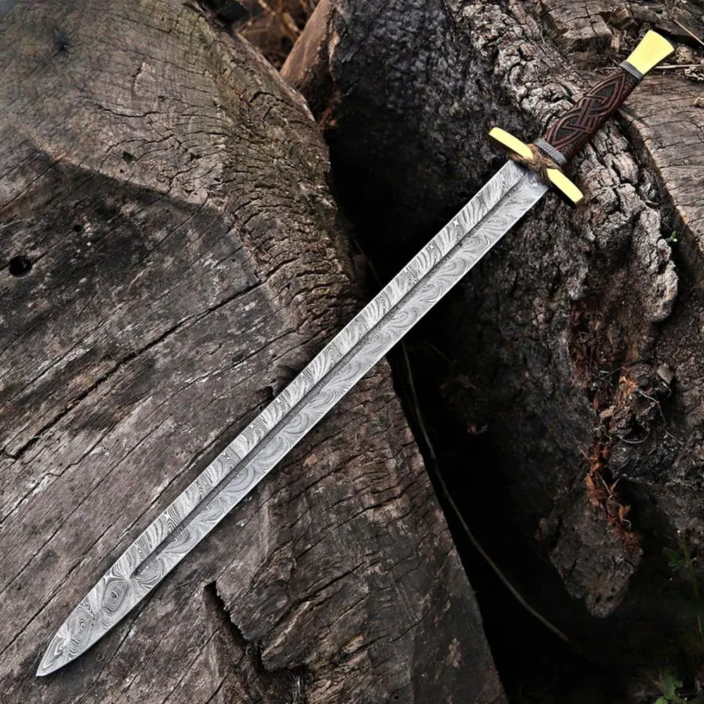 Handmade Personalized Damascus Viking Sword, Hand-